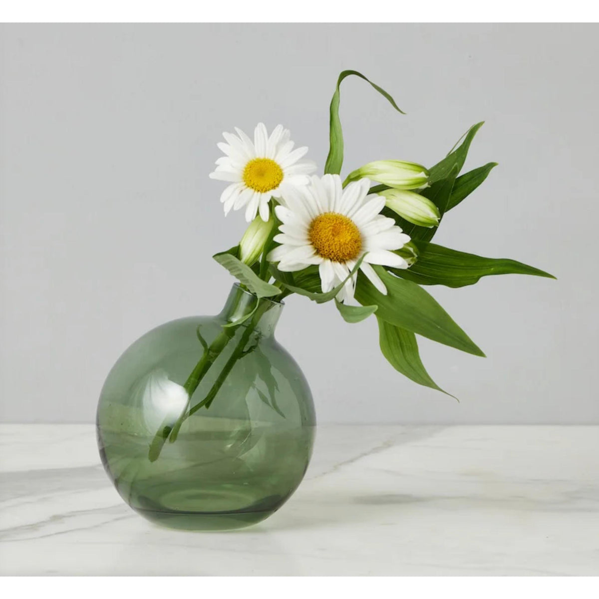 Green Glass Bud Vase - Vase Detail | Bone & Brass
