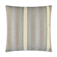 Habitat Glacier 24" square decorative throw pillow with vertical gray, beige, and cream striped herringbone pattern.