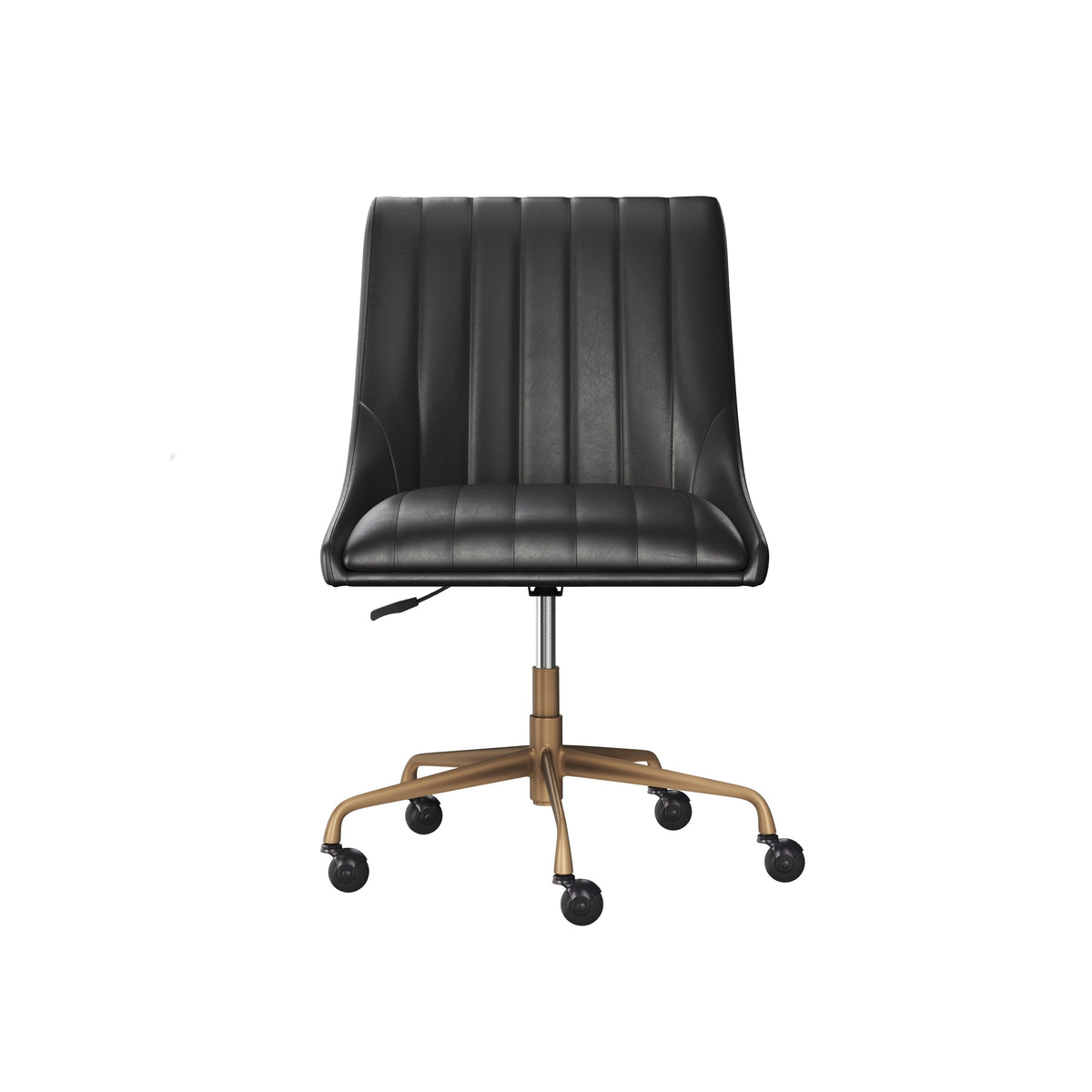 Halden Black & Bronze Office Chair - Chair Side View | Bone & Brass