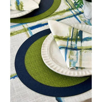 Halo Reversible Round Placemats, Set 4 - Placemat Texture Detail | Bone & Brass