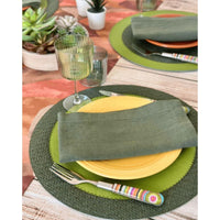 Halo Reversible Round Placemats, Set 4 - Placemat Side View | Bone & Brass