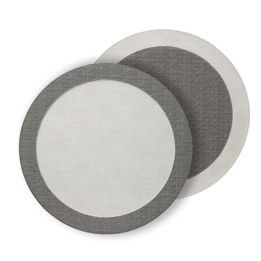 Halo Reversible Round Placemats, Set 4 - Placemat Detail | Bone & Brass