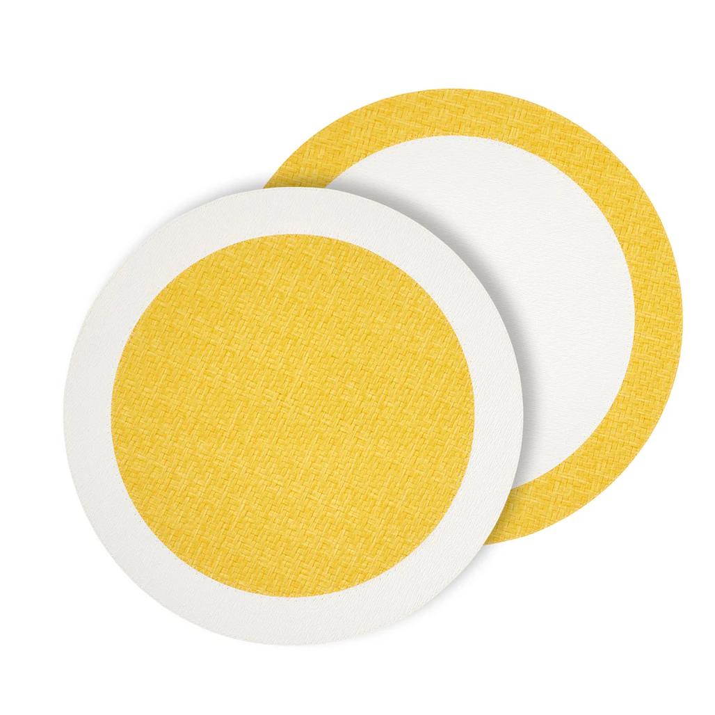 Halo Reversible Round Placemats, Set 4 - Placemat Texture Detail | Bone & Brass