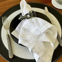 Halo Reversible Round Placemats, Set 4 - Placemat Texture Detail | Bone & Brass