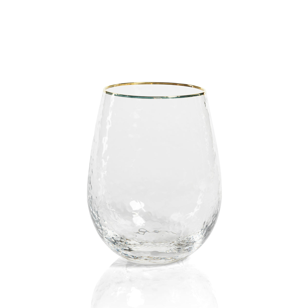 Hammered Glass with Gold Rim Tumblers, Set of 4 | Bone & Brass