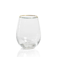 Hammered Glass with Gold Rim Tumblers, Set of 4 | Bone & Brass