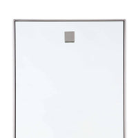 Hanging 44"x28" rectangle mirror with polished nickel frame and hanging hardware.