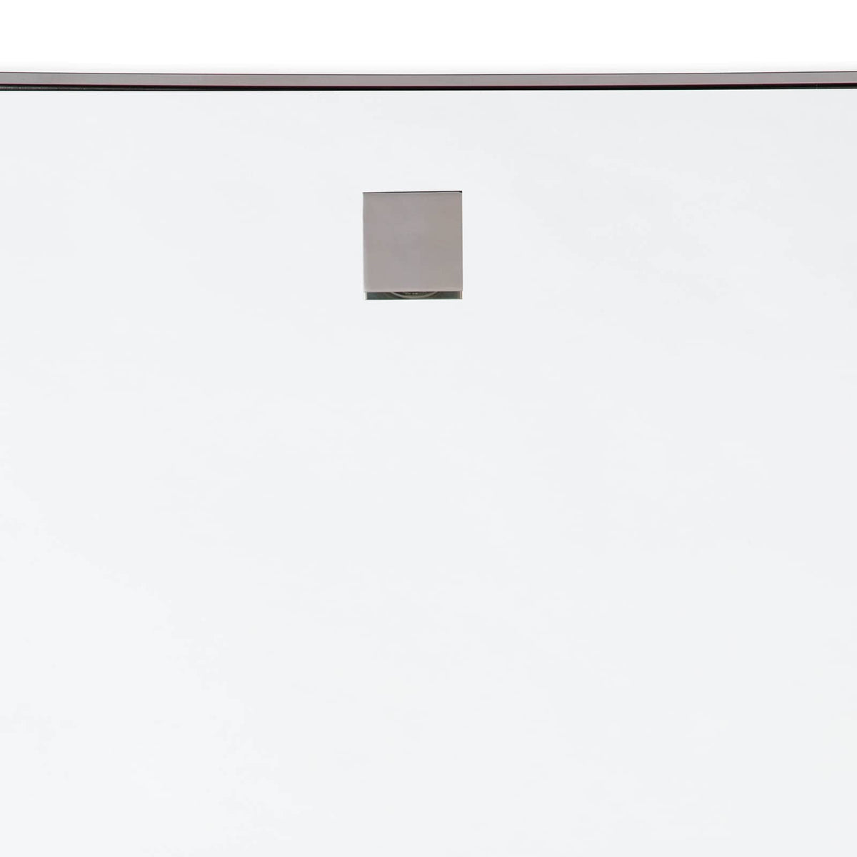 Rectangle hanging mirror with polished nickel frame and hardware.