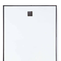 Sleek 44x28" rectangular steel mirror with a thin black frame, perfect for an entryway or vanity.