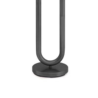 Happy Floor Lamp base in oil rubbed bronze with a cylindrical base and curved metal tube frame.