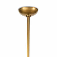 Happy Pendant Large, natural brass canopy and rod, modern style.