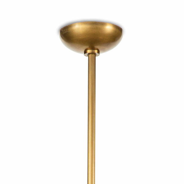 Happy Pendant Large, natural brass canopy and rod, modern style.