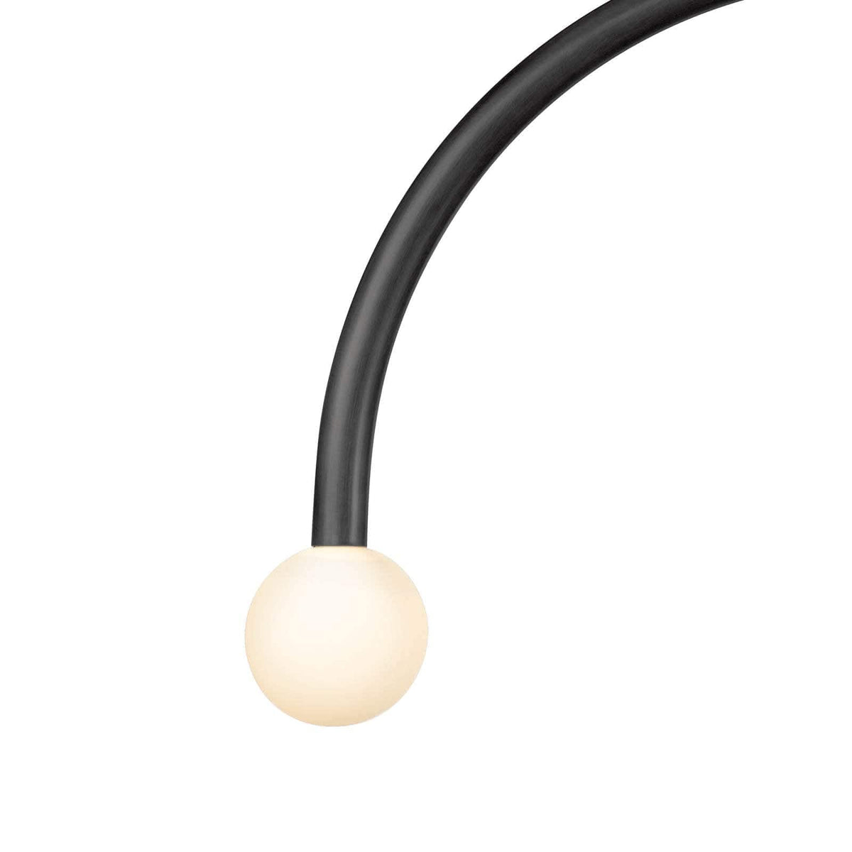 Happy Large Pendant in oil rubbed bronze with a matte white glass globe.