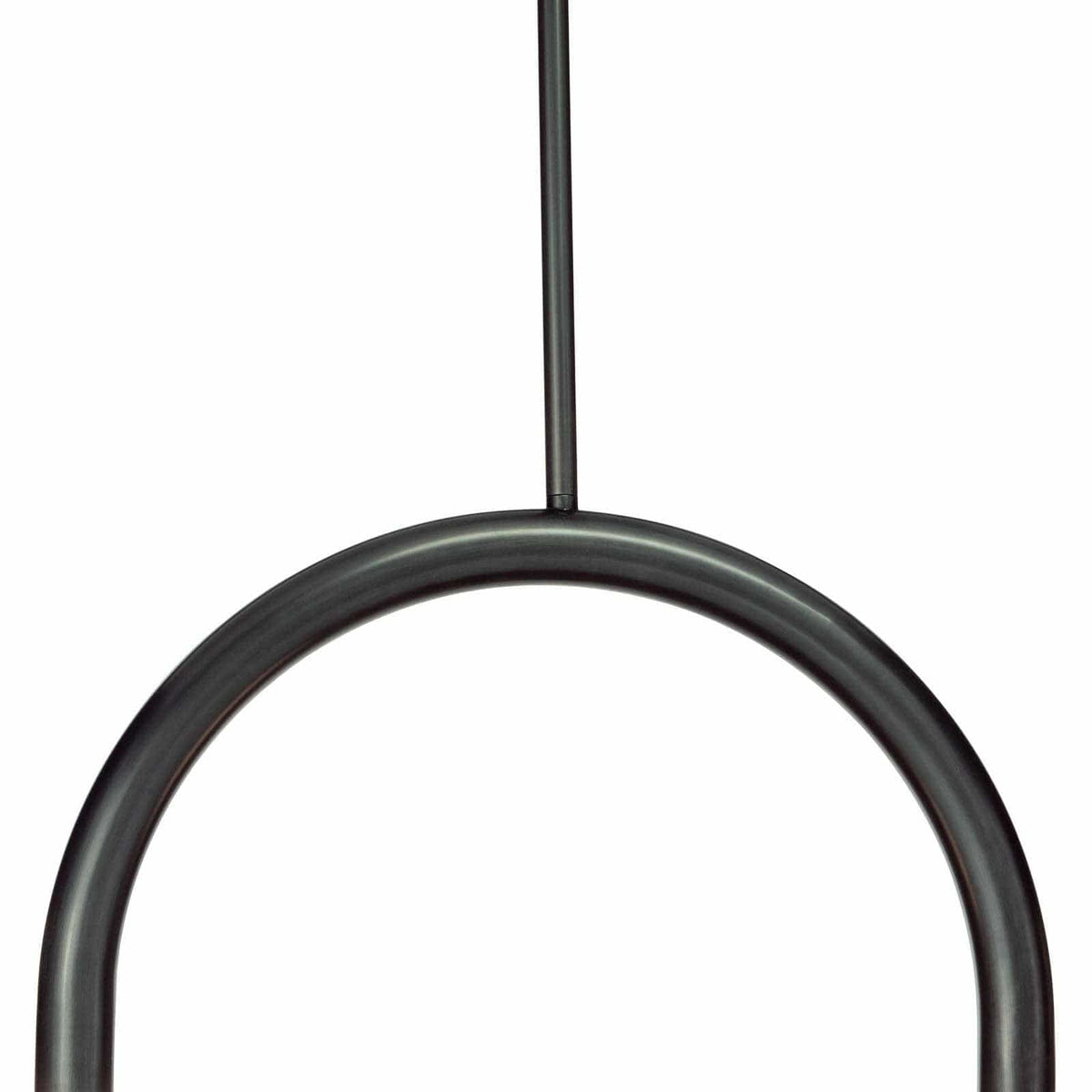 Happy Pendant Small, oil rubbed bronze metal frame with a modern, playful arched design.