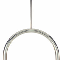 Happy Pendant Small, polished nickel metal frame with a curved, modern design.