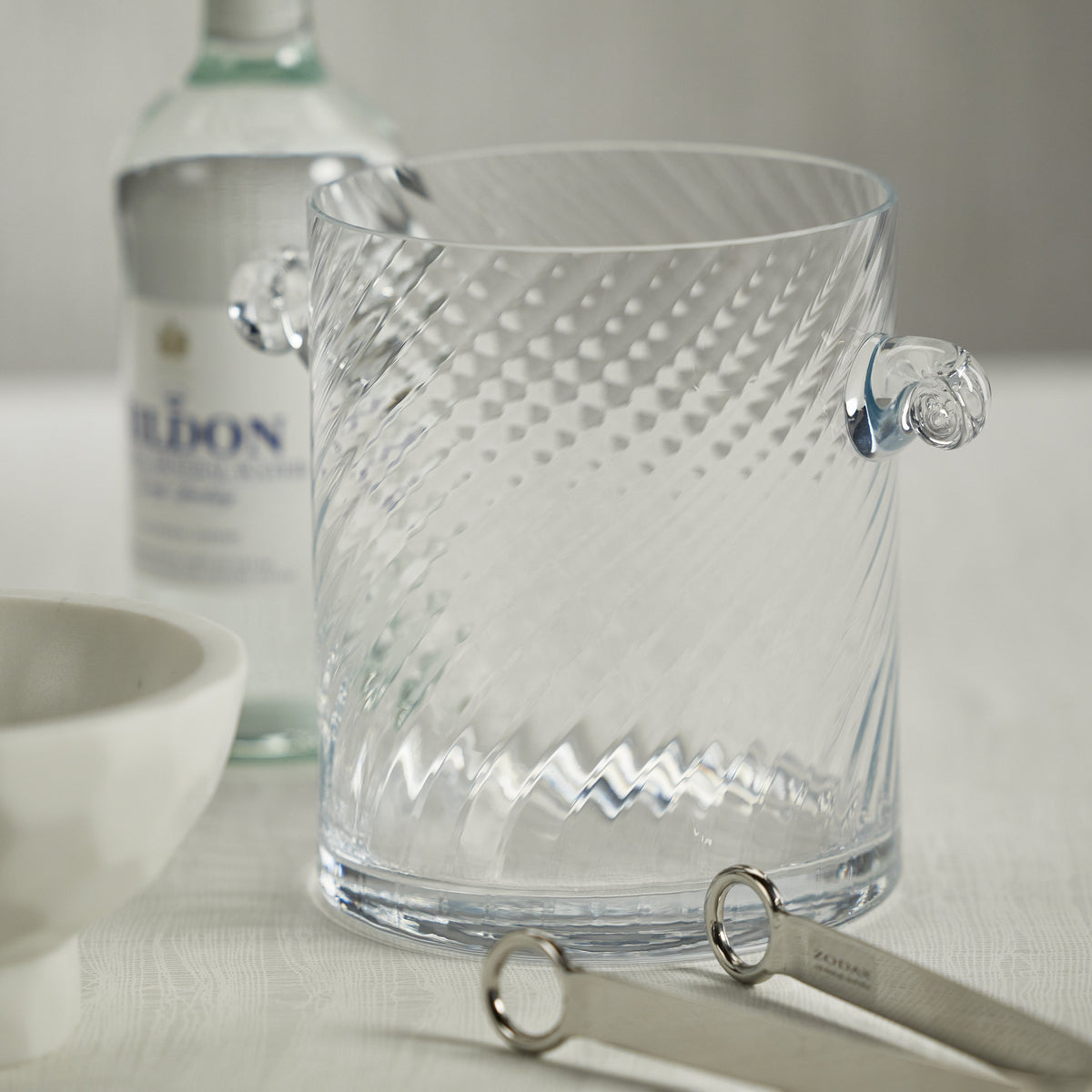 Harrow Swirl Glass Ice Bucket - Ice Bucket Detail | Bone & Brass
