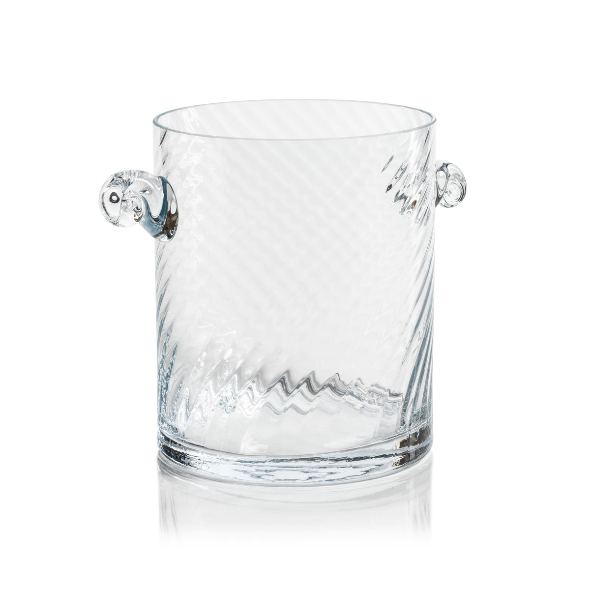 Harrow Swirl Glass Ice Bucket - Ice Bucket Handle Detail | Bone & Brass
