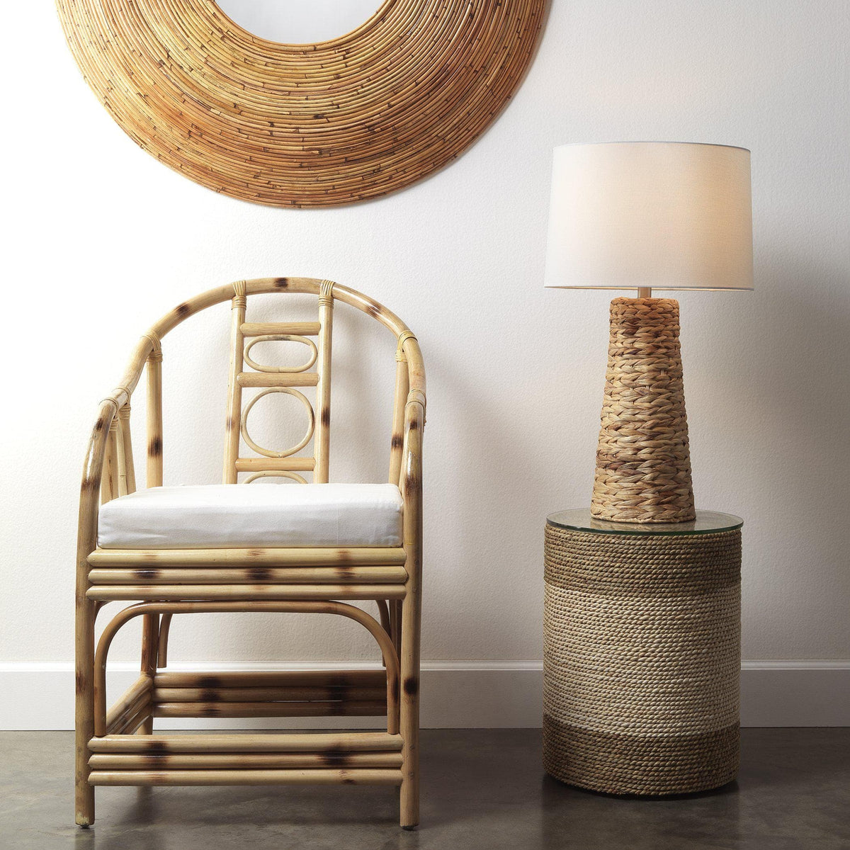Haven Seagrass Table Lamp - Lamp Detail | Bone & Brass