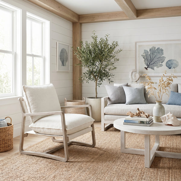 Hayberry Boucle & Gray Oak Club Chair