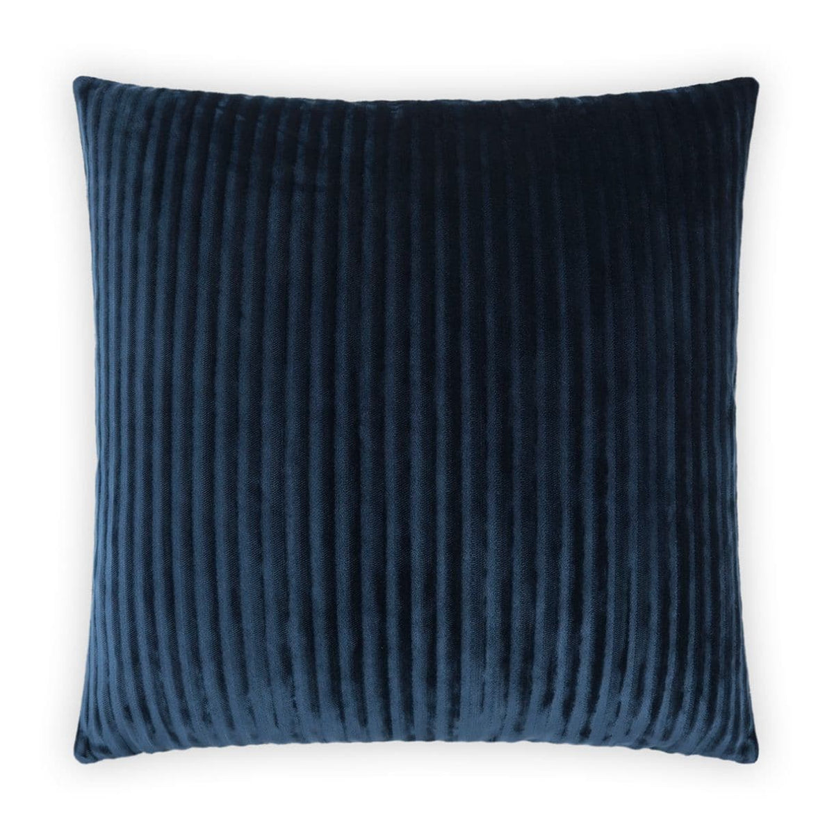 Hayworth Royal Blue Throw Pillow, a 24"x24" cotton accent pillow with vertical ribbed texture and feather down insert.