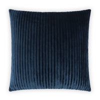 Hayworth Royal Blue Throw Pillow, a 24"x24" cotton accent pillow with vertical ribbed texture and feather down insert.