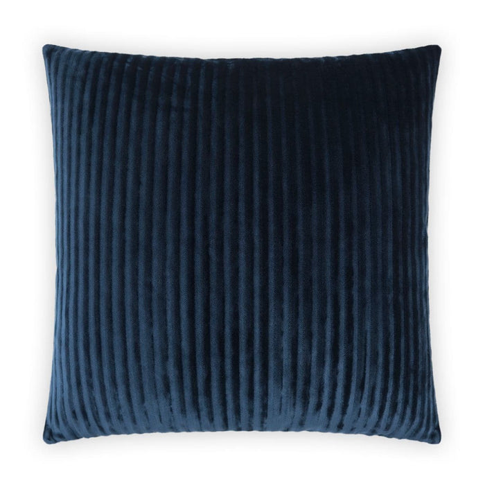 Hayworth Royal Blue Throw Pillow, a 24"x24" cotton accent pillow with vertical ribbed texture and feather down insert.