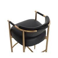 Heloise Counter Stool - Bravo Black & Brushed Gold - Stool Detail | Bone & Brass