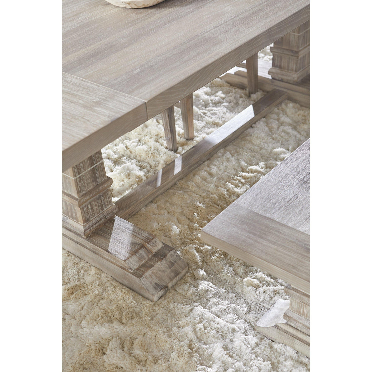 Henry Gray Wood Extension Dining Table - Table Top View | Bone & Brass