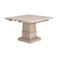 Henry Gray Wood Square Extension Dining Table - Table Side View | Bone & Brass