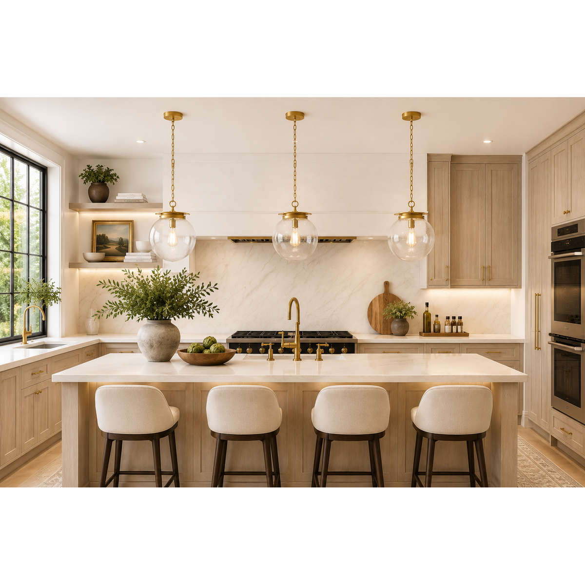 Heritage Brass Calhoun Milk Glass Pendant