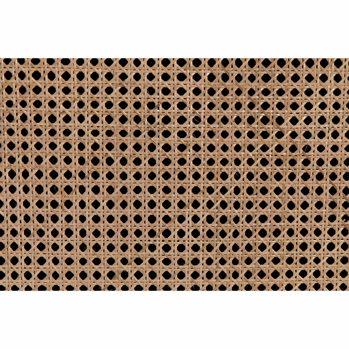 Close-up of natural light brown woven cane texture, ideal for furniture accents.