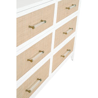 Hiland Rattan White Double Dresser - Dresser Drawer Detail | Bone & Brass