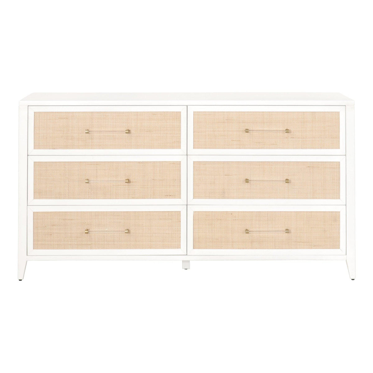 Hiland Rattan White Double Dresser - Dresser Hardware Detail | Bone & Brass