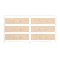 Hiland Rattan White Double Dresser - Dresser Hardware Detail | Bone & Brass