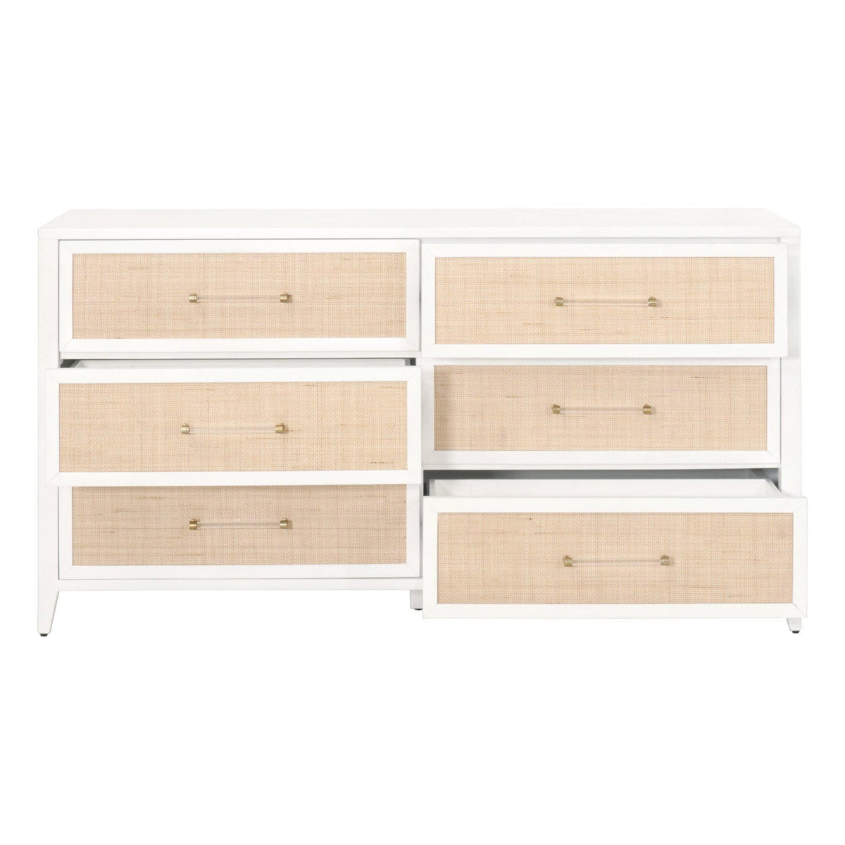 Hiland Rattan White Double Dresser - Dresser View | Bone & Brass