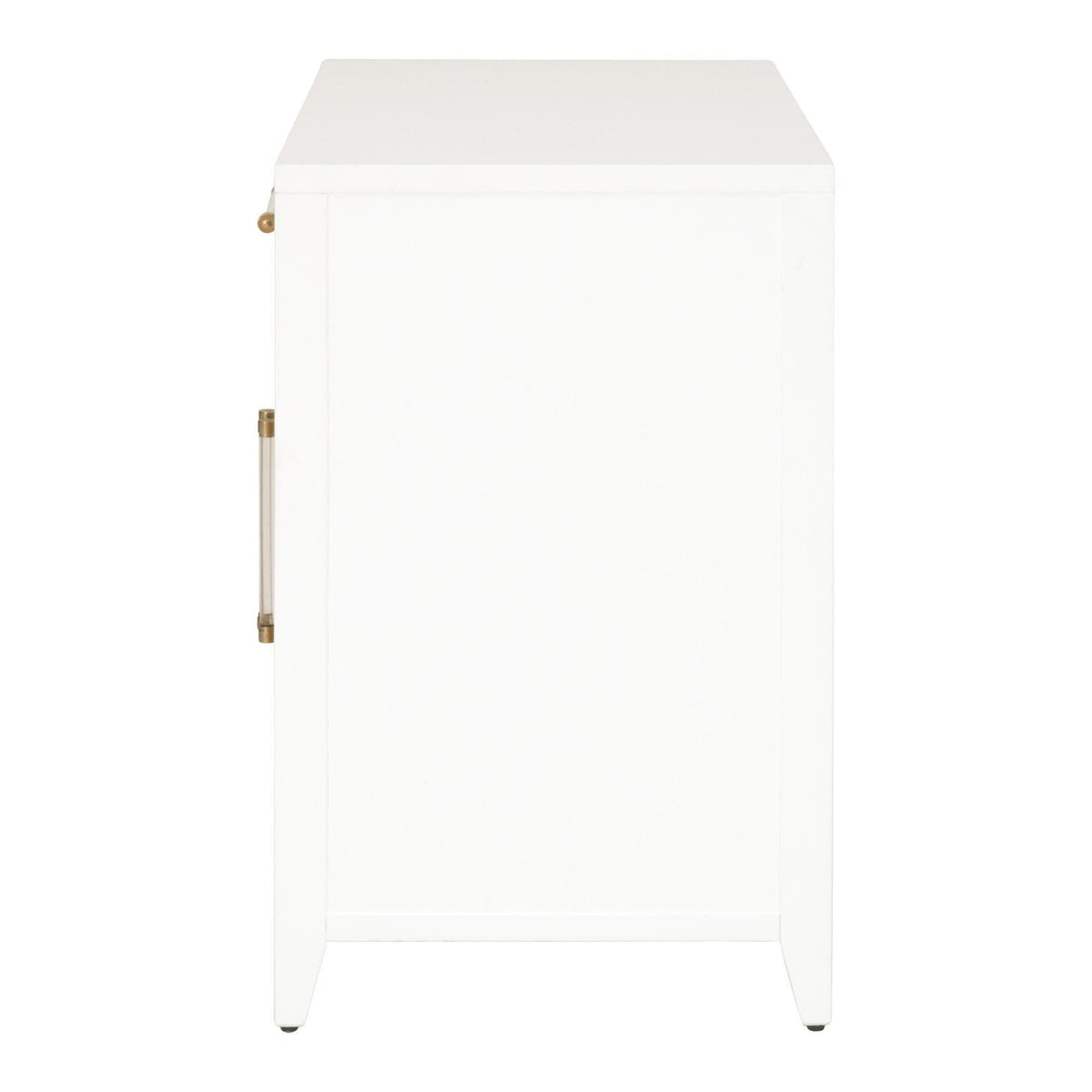 Hiland Rattan & White Media Chest - Nightstand Top View | Bone & Brass