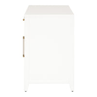 Hiland Rattan & White Media Chest - Nightstand Top View | Bone & Brass