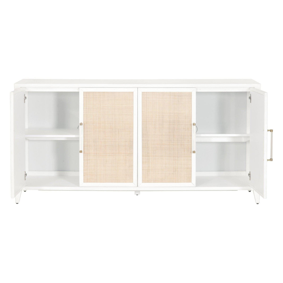 Hiland Rattan White Media Sideboard - Sideboard Door Detail | Bone & Brass
