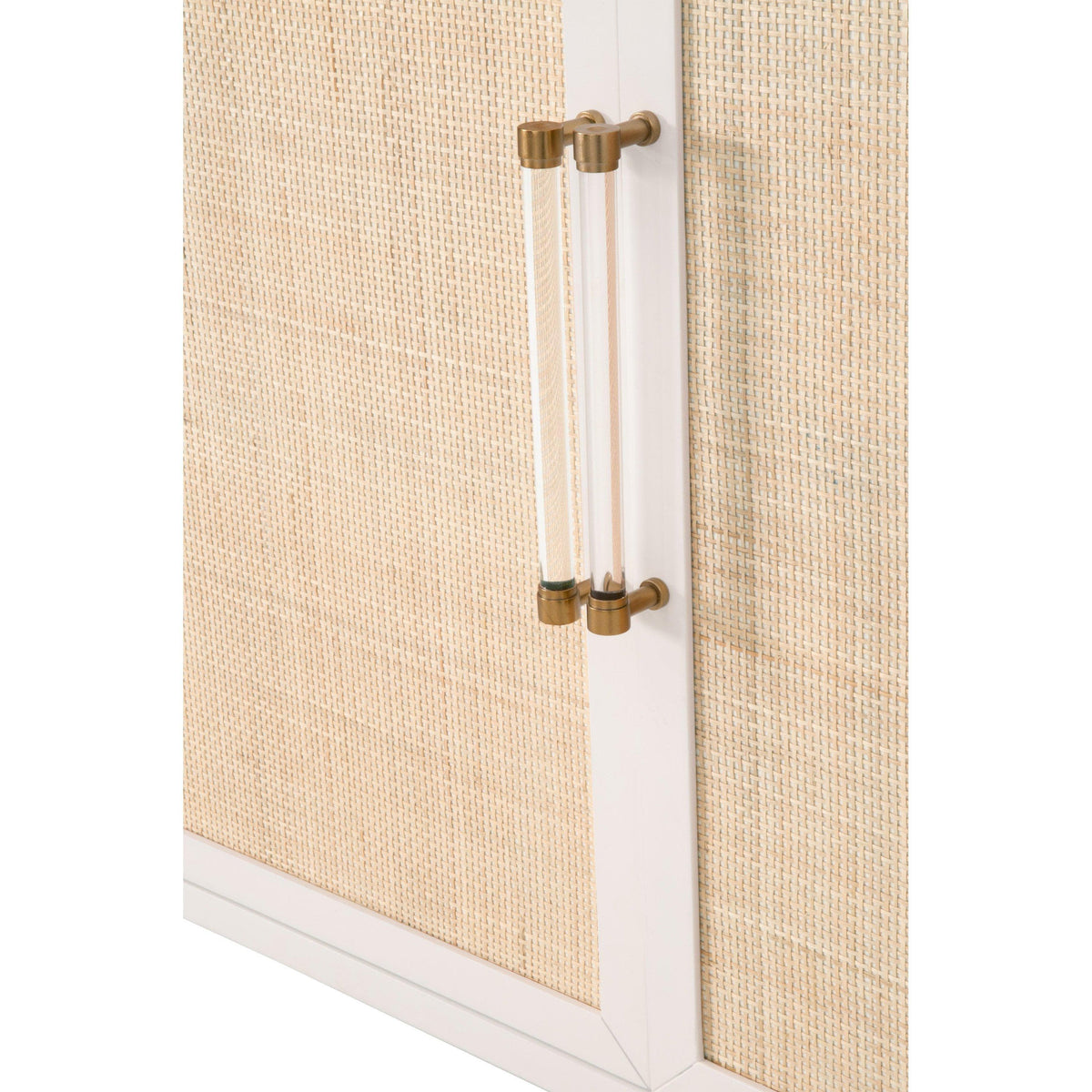 Hiland Rattan White Media Sideboard - Sideboard Hardware Detail | Bone & Brass