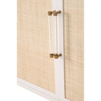 Hiland Rattan White Media Sideboard - Sideboard Hardware Detail | Bone & Brass