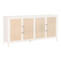 Hiland Rattan White Media Sideboard - Sideboard View | Bone & Brass