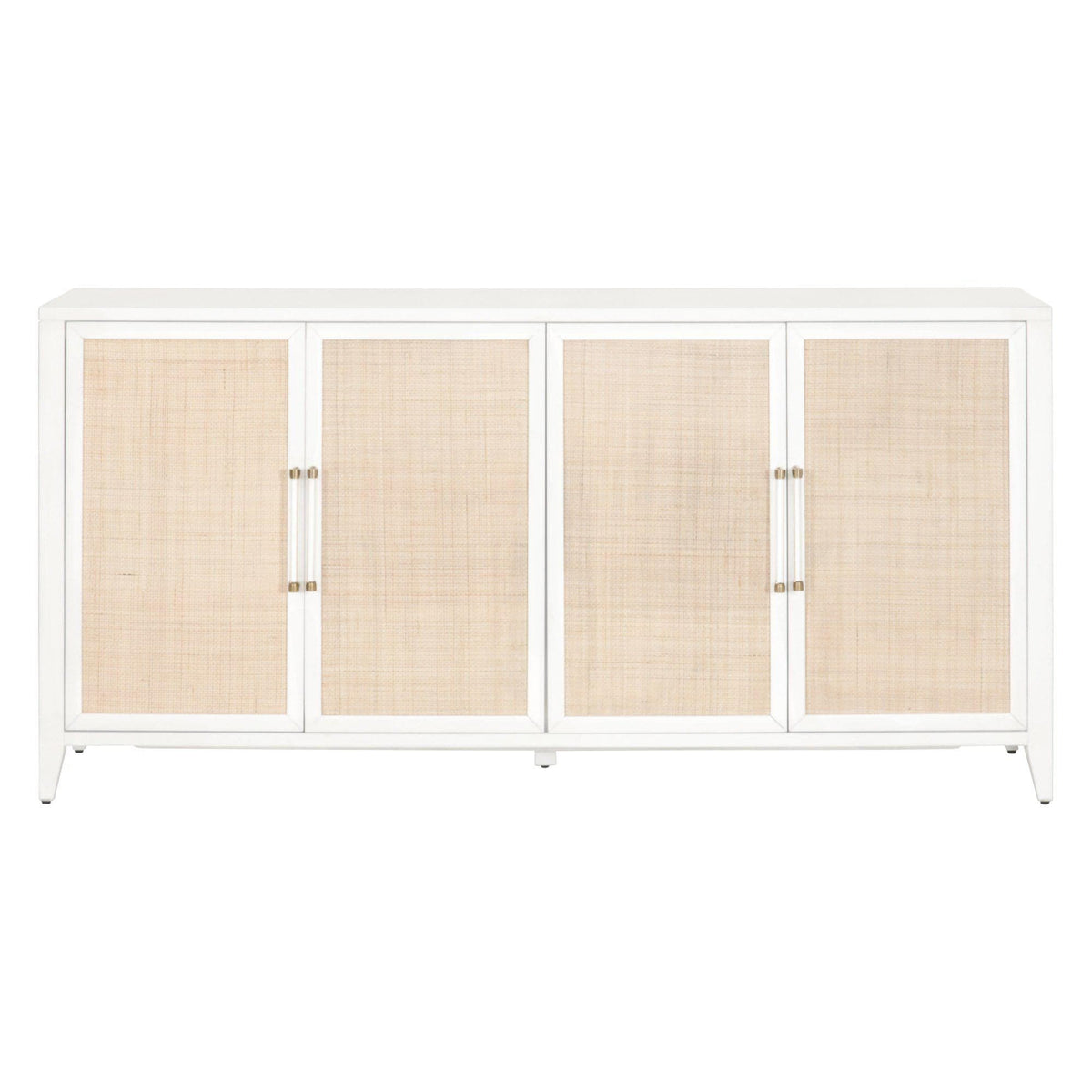 Hiland Rattan White Media Sideboard | Bone & Brass