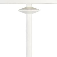 Hope Floor Lamp with a matte white finish and unique complex curves, featuring a linen shade.