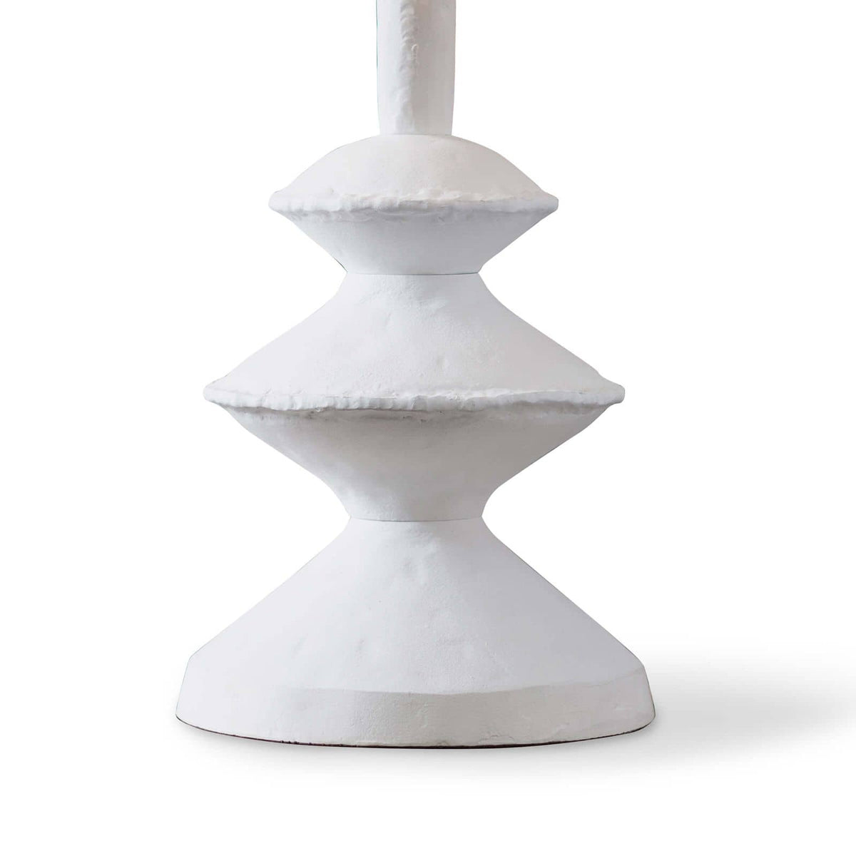Hope Table Lamp with a matte white, sculpted paper mache base and unique curves.