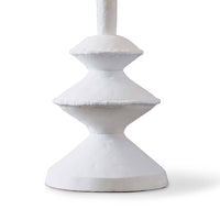 Hope Table Lamp with a matte white, sculpted paper mache base and unique curves.