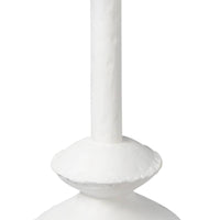 Hope White Accent Table with complex curves and matte finish, 24"H x 16"W x 16"D.