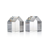 House Crystal Glass Décor Bookends, Set 2 - Side View | Bone & Brass