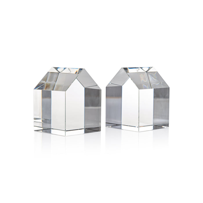House Crystal Glass Décor Bookends, Set 2 | Bone & Brass