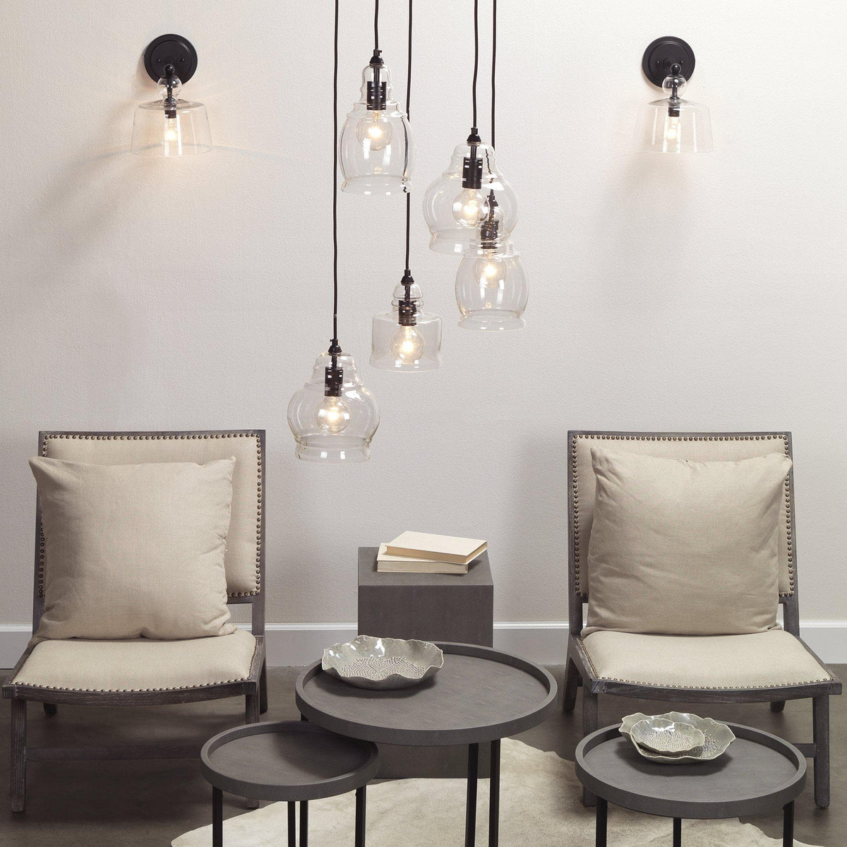 Hudson Black Wall Sconce - Sconce Detail | Bone & Brass