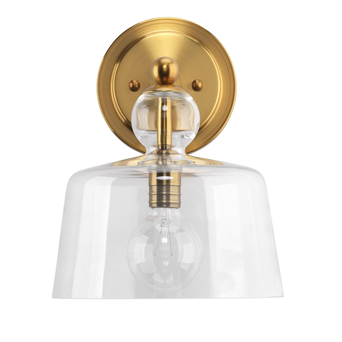 Hudson Brass Wall Sconce - Sconce Installed | Bone & Brass